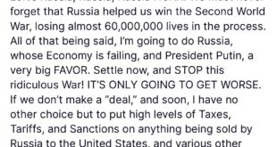 âWe can do it the easy way, or the hard wayâ - Donald Trump tells Russia president Putin to endÂ UkraineÂ warÂ now